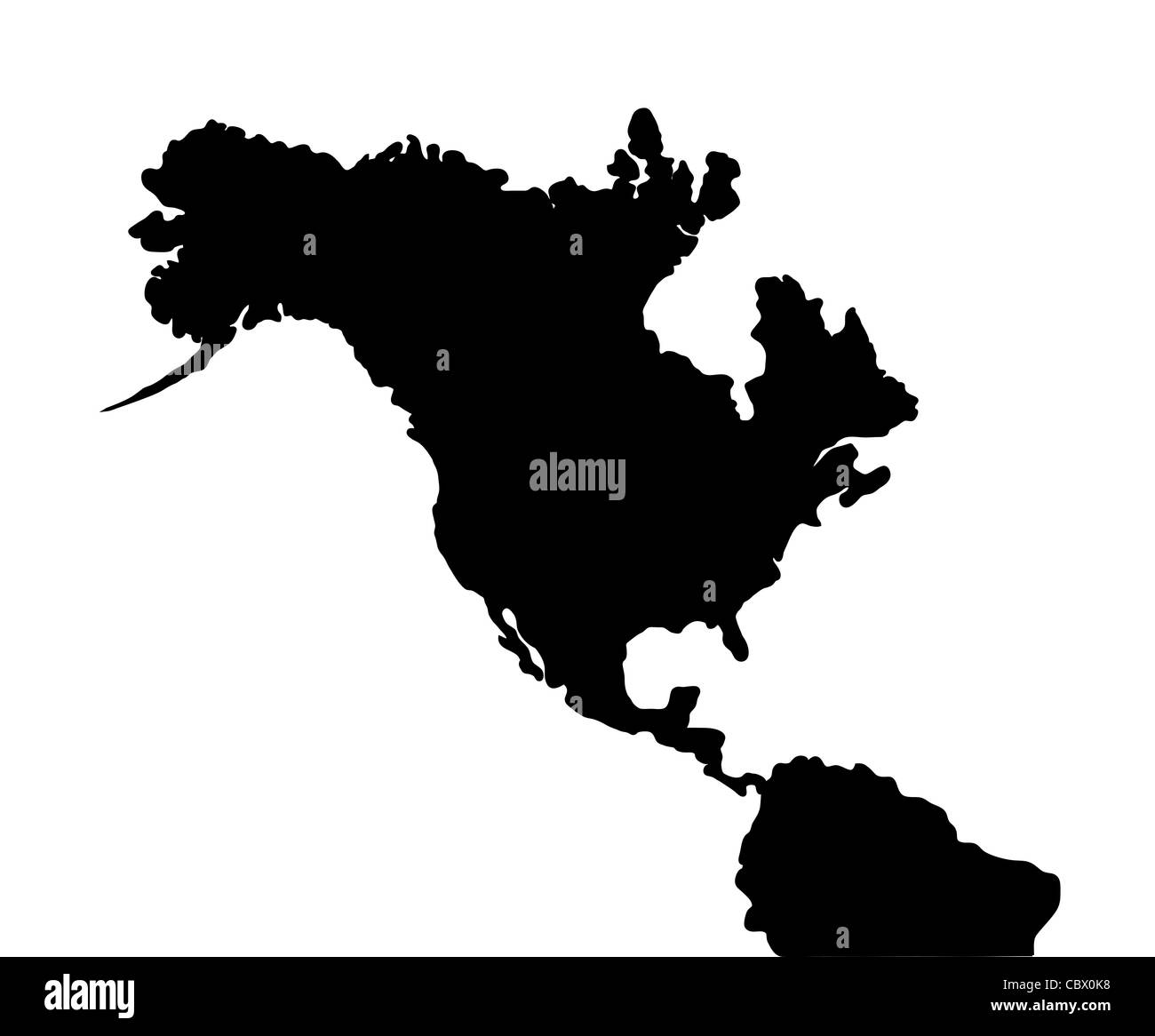 Nord America, mappa del continente Foto Stock