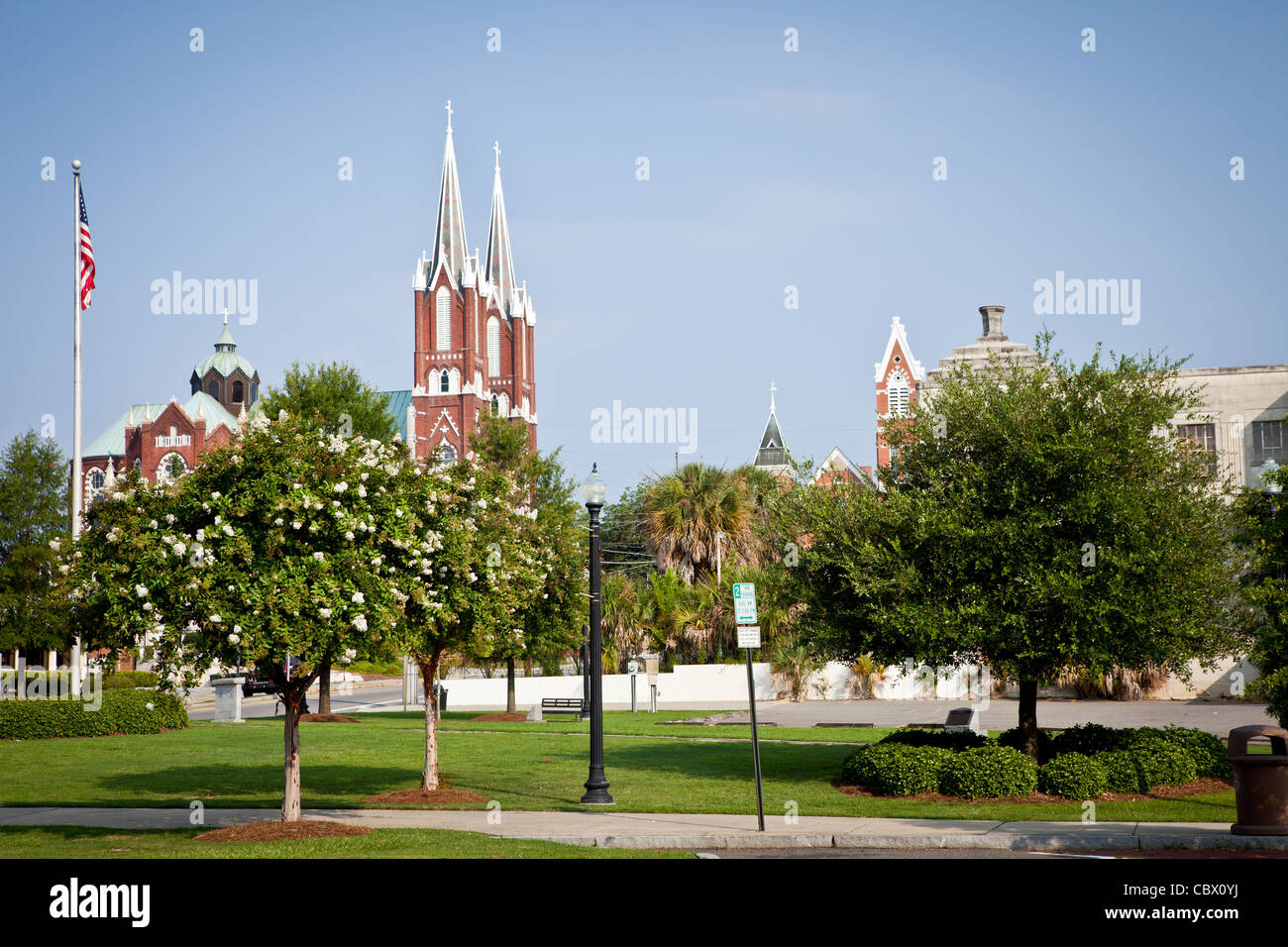 Vista di Saint Joseph di chiesa cattolica una struttura neogotico costruito nel 1903 a Macon, GA. Foto Stock