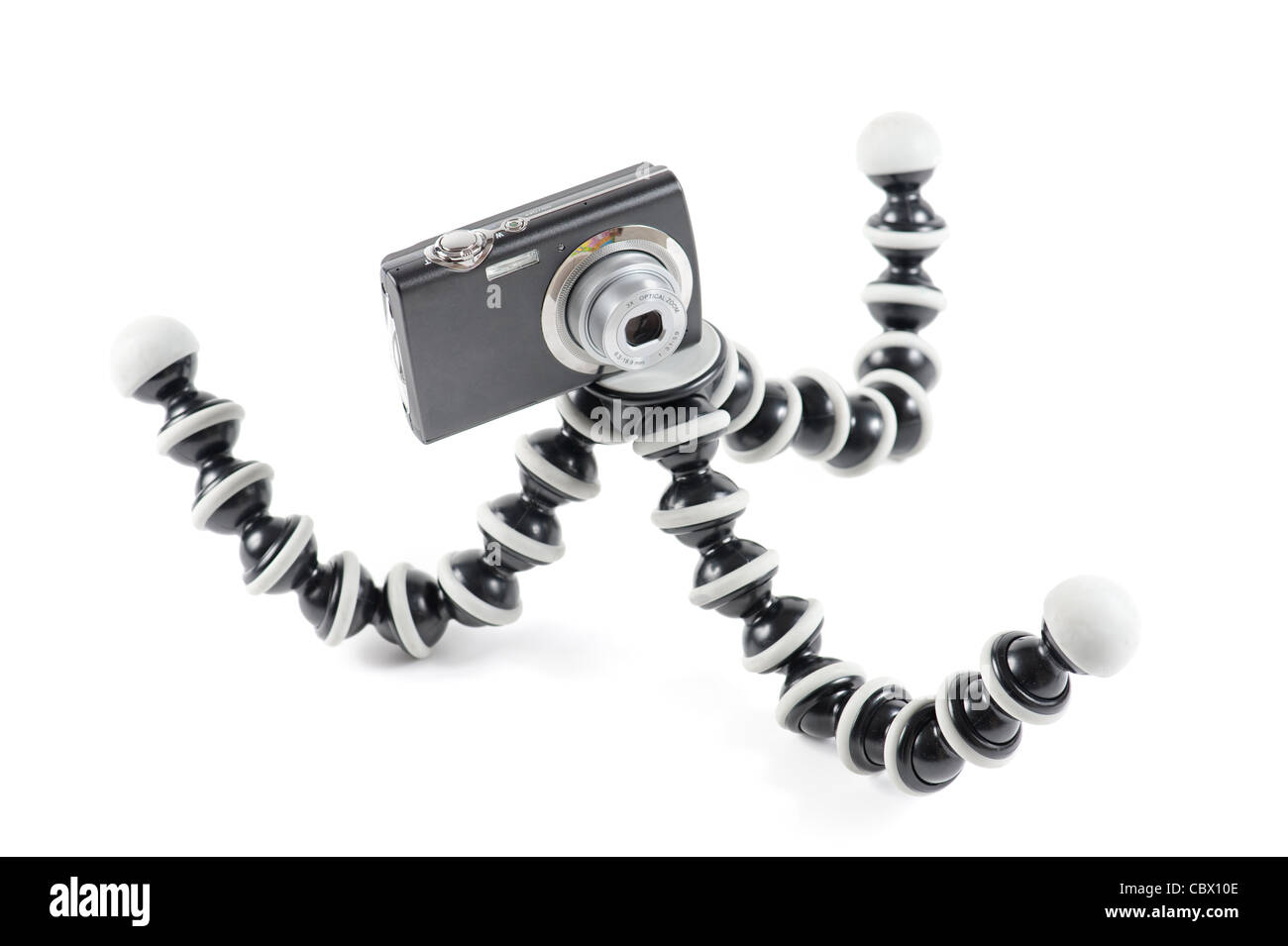 Fotocamera digitale compatta sul treppiede flessibile Foto Stock