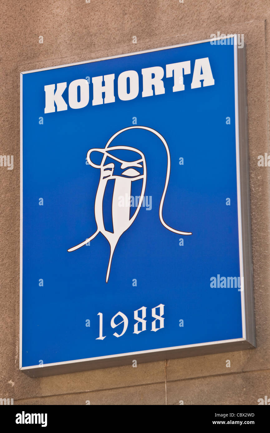 Kohorta Osijek è un gruppo di sostenitori del croato football club NK Osijek Foto Stock