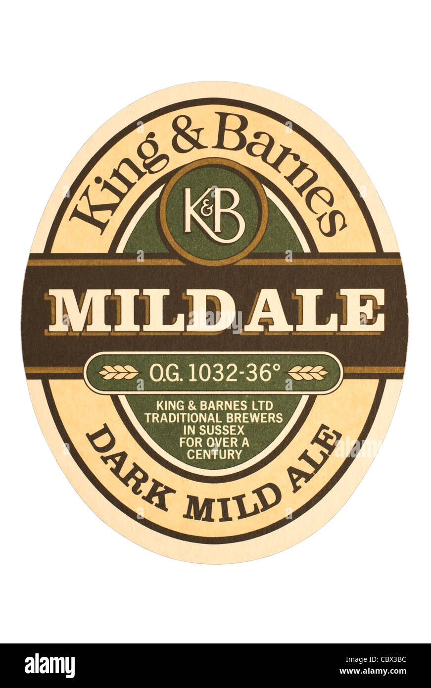 Tappetino di birra / tappetino di gocciolamento - Dark Mild Ale - King & Barnes originariamente di Horsham, Inghilterra. Foto Stock