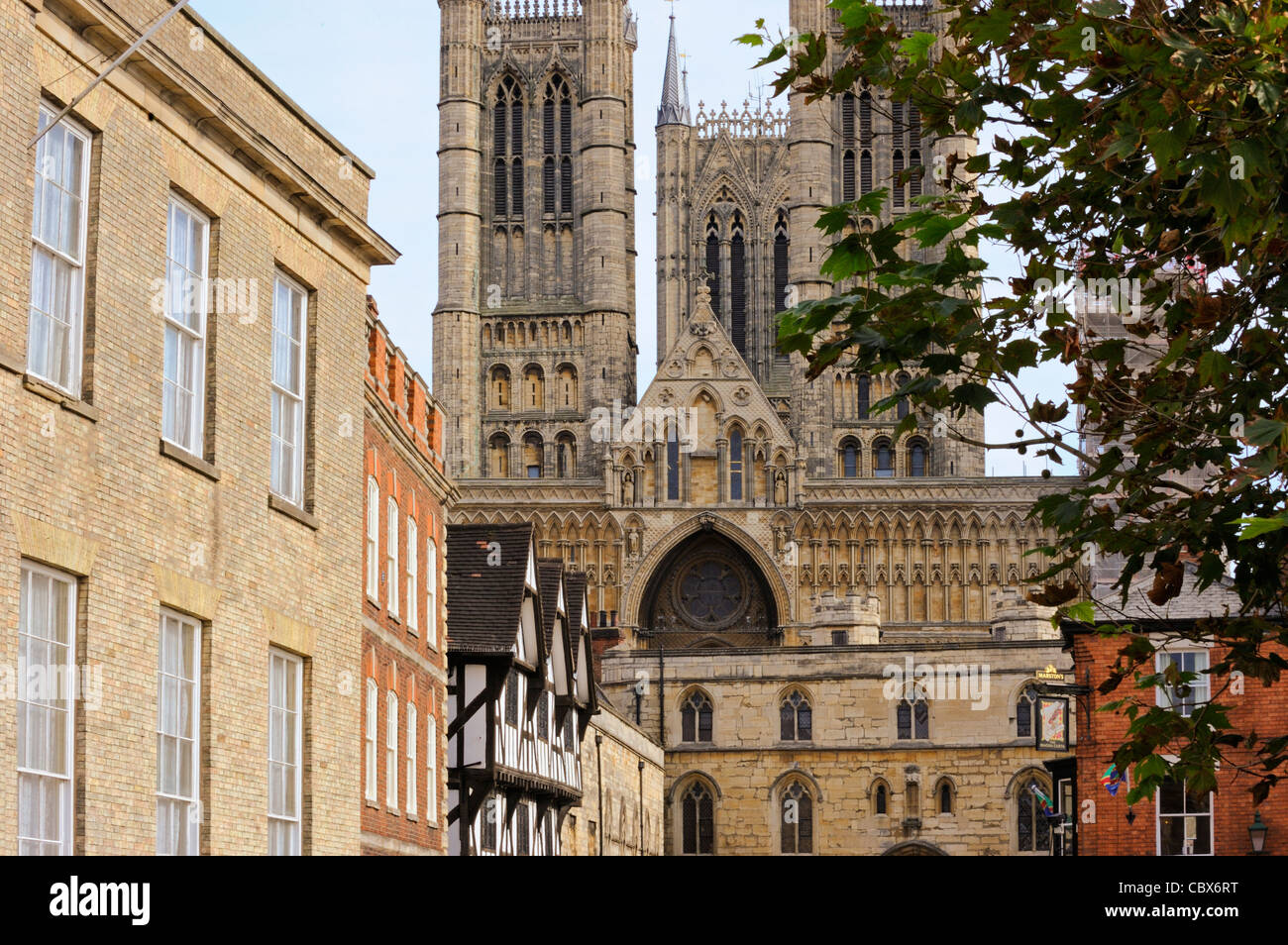 Drury Lane e la Cattedrale di Lincoln Foto Stock