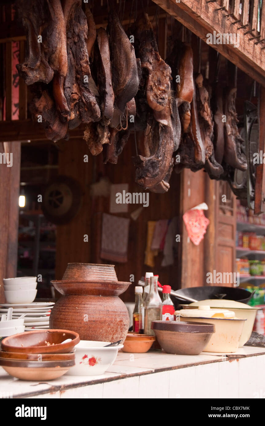 Ristorante in un villaggio della provincia del Hunan - Cina Foto Stock