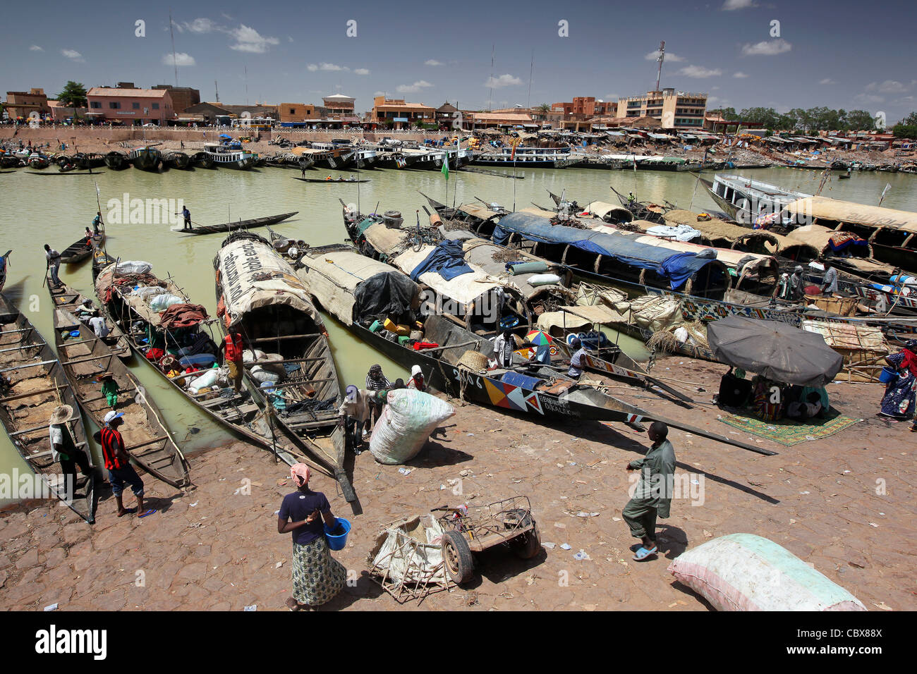 Porto di Mopti, Mali, Africa occidentale Foto Stock
