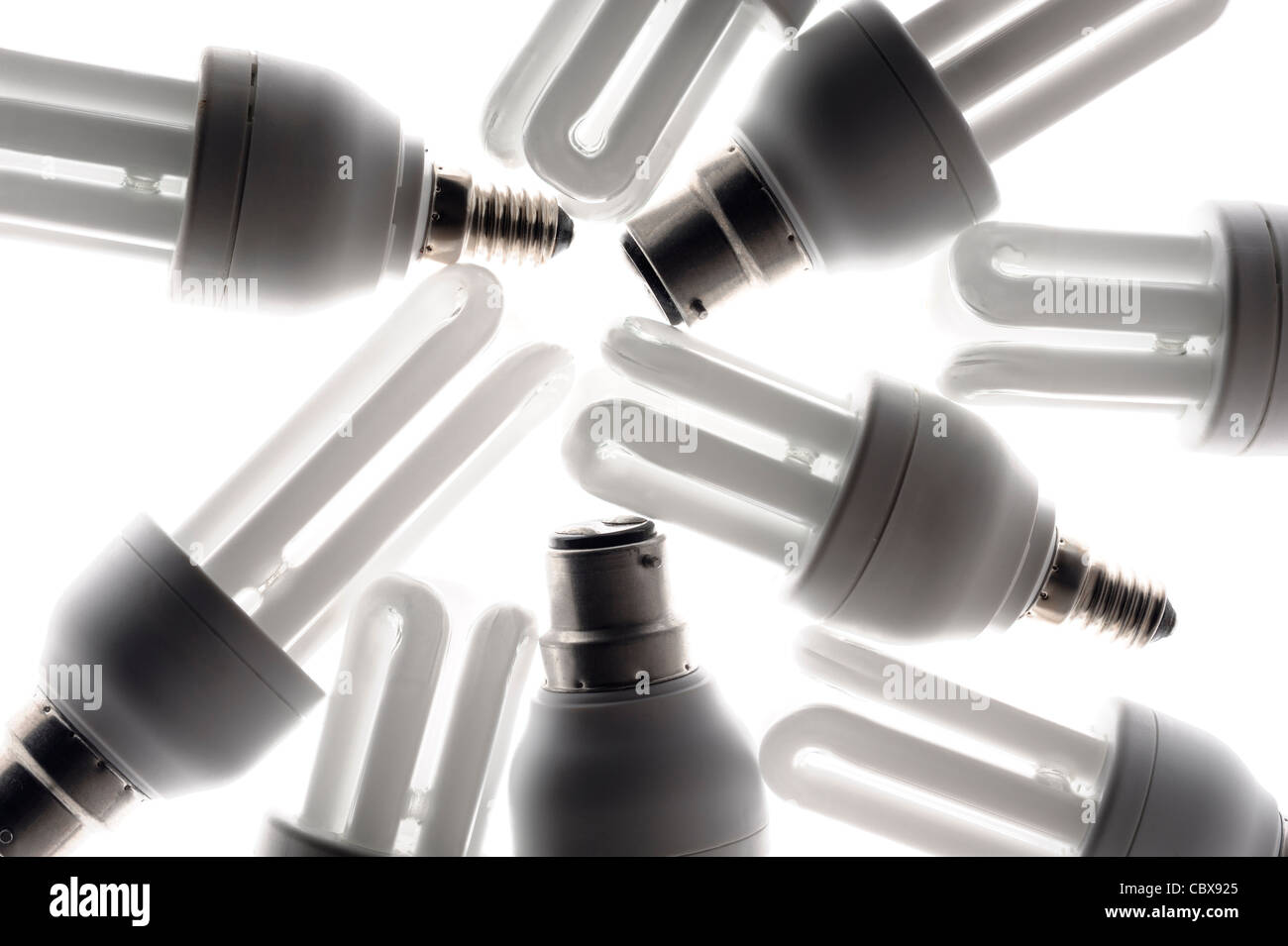 Basso consumo di energia lampadine Foto Stock
