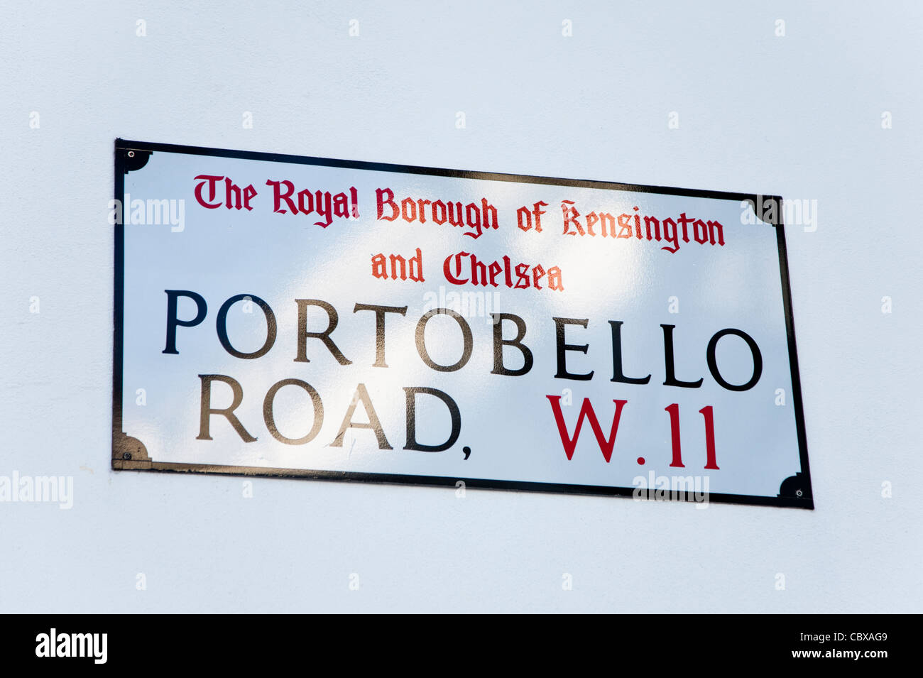 Portobello Road strada segno, London, W11 Foto Stock