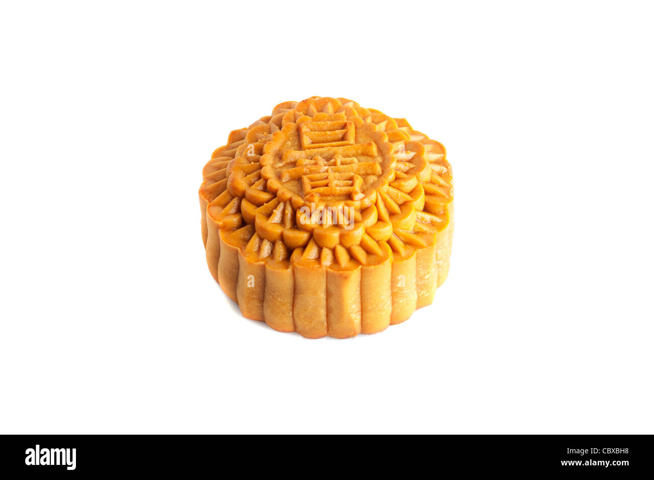 Varie mooncakes cinese isolato con sfondo bianco, mooncake festival si svolge nel mese di settembre Foto Stock