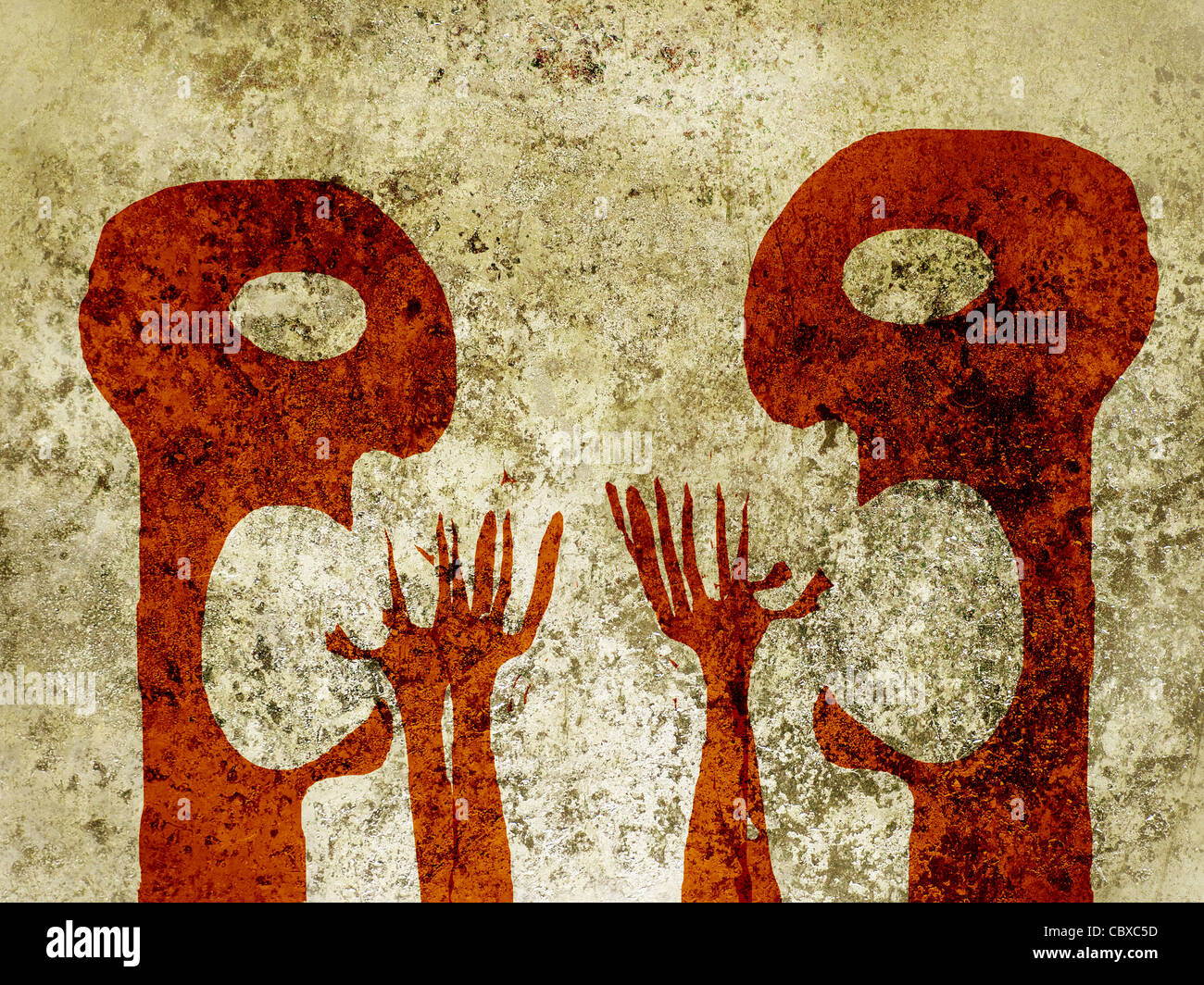 Due persone urlando a ciascun altro Foto Stock