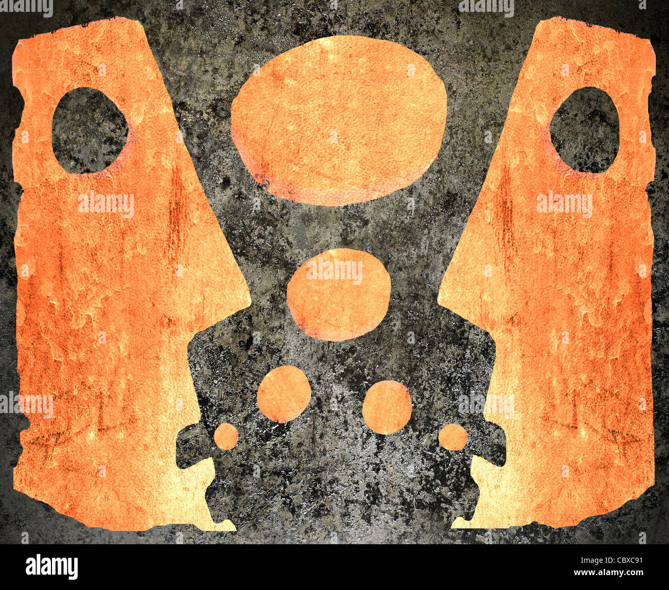 Arancione e nero parlando illustrazione concept Foto Stock