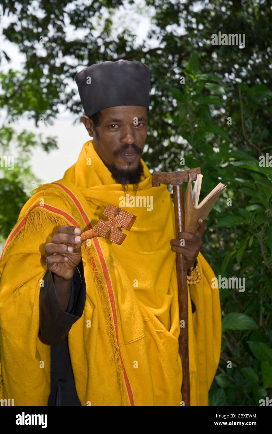 Sacerdote della Chiesa Ortodossa etiopica Tewahedo Foto Stock