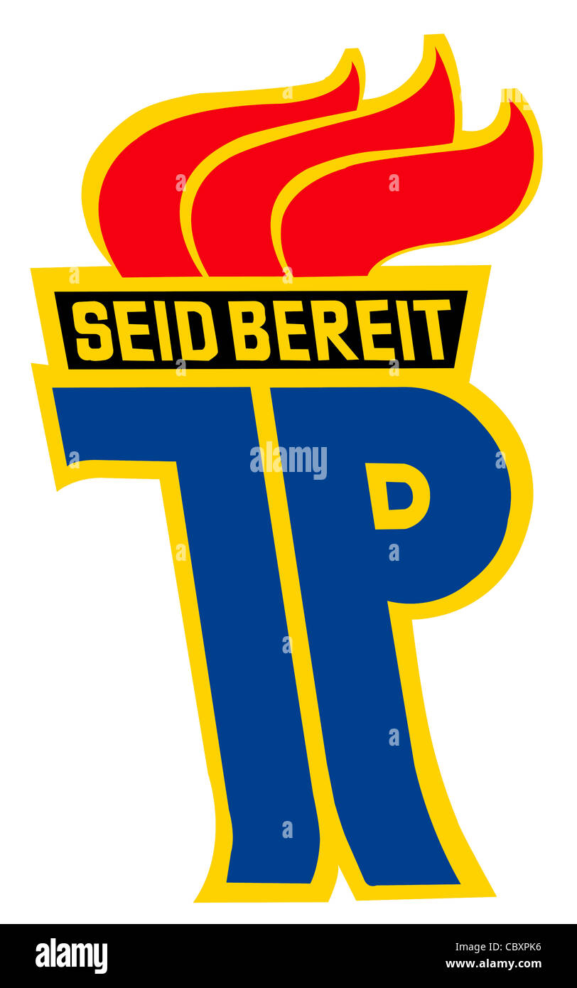 Logo della nazionale di organizzazione per bambini "Pionierorganization Ernst Thaelmann" della RDT. Foto Stock