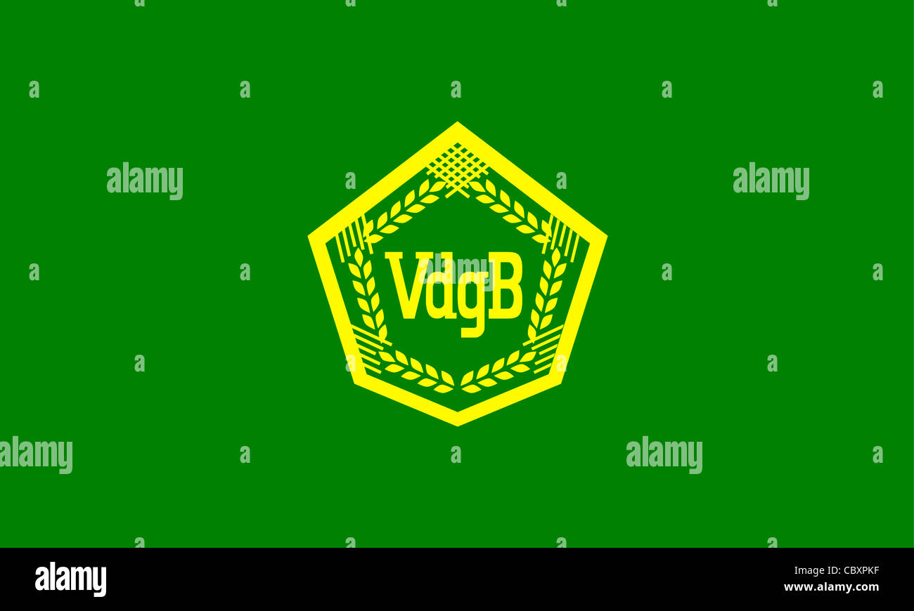 Bandiera dell'Associazione di mutua assistenza agricola VdgB del GDR con il logo dell'organizzazione. Foto Stock