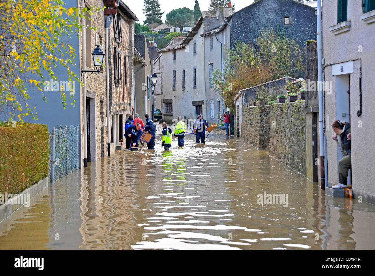 Acqua di inondazione a Parthenay Deux-sevres Francia Foto Stock