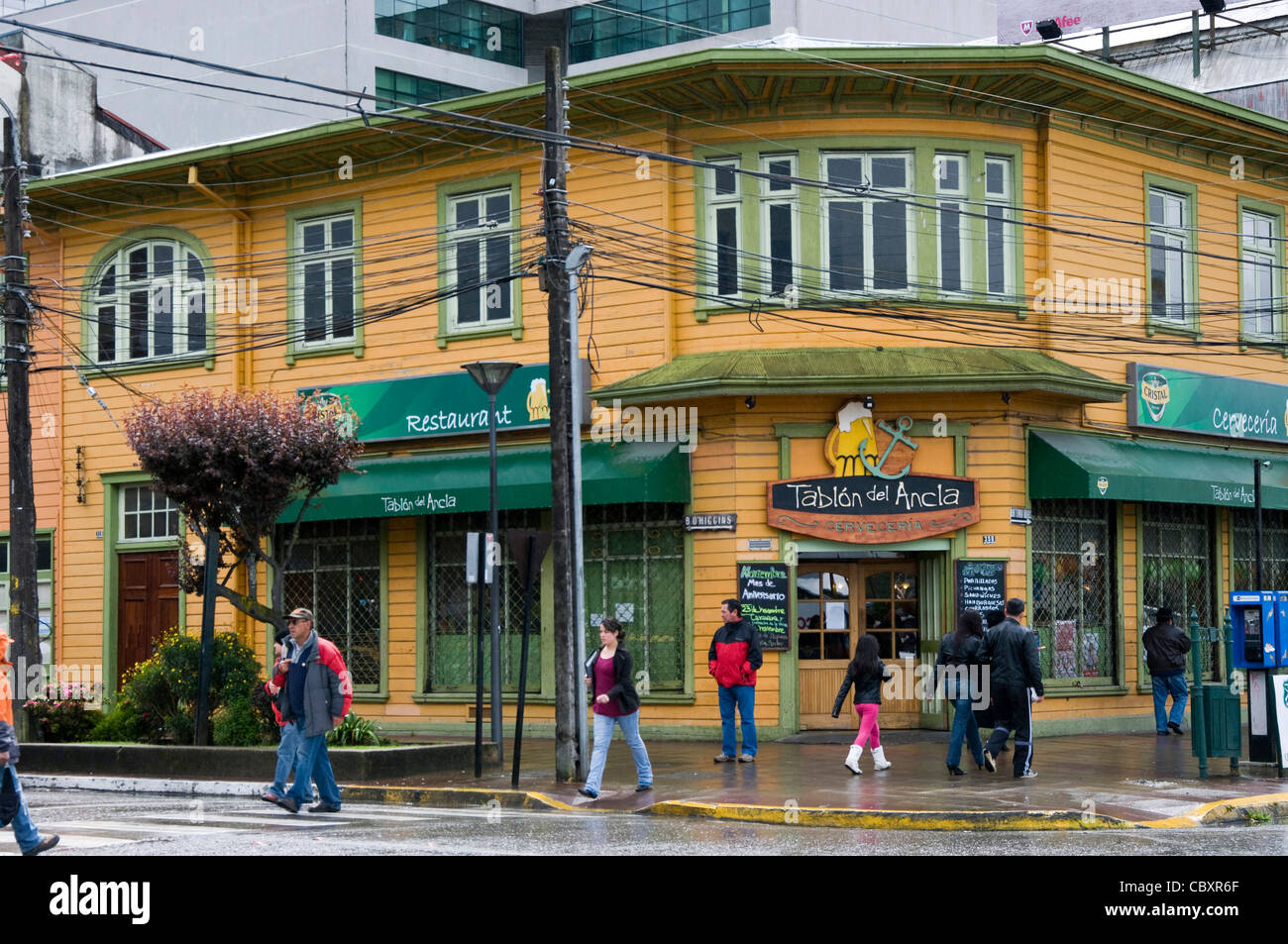 Il Cile. Puerto Montt città. Centro citta'. Distretto dei Laghi. Foto Stock