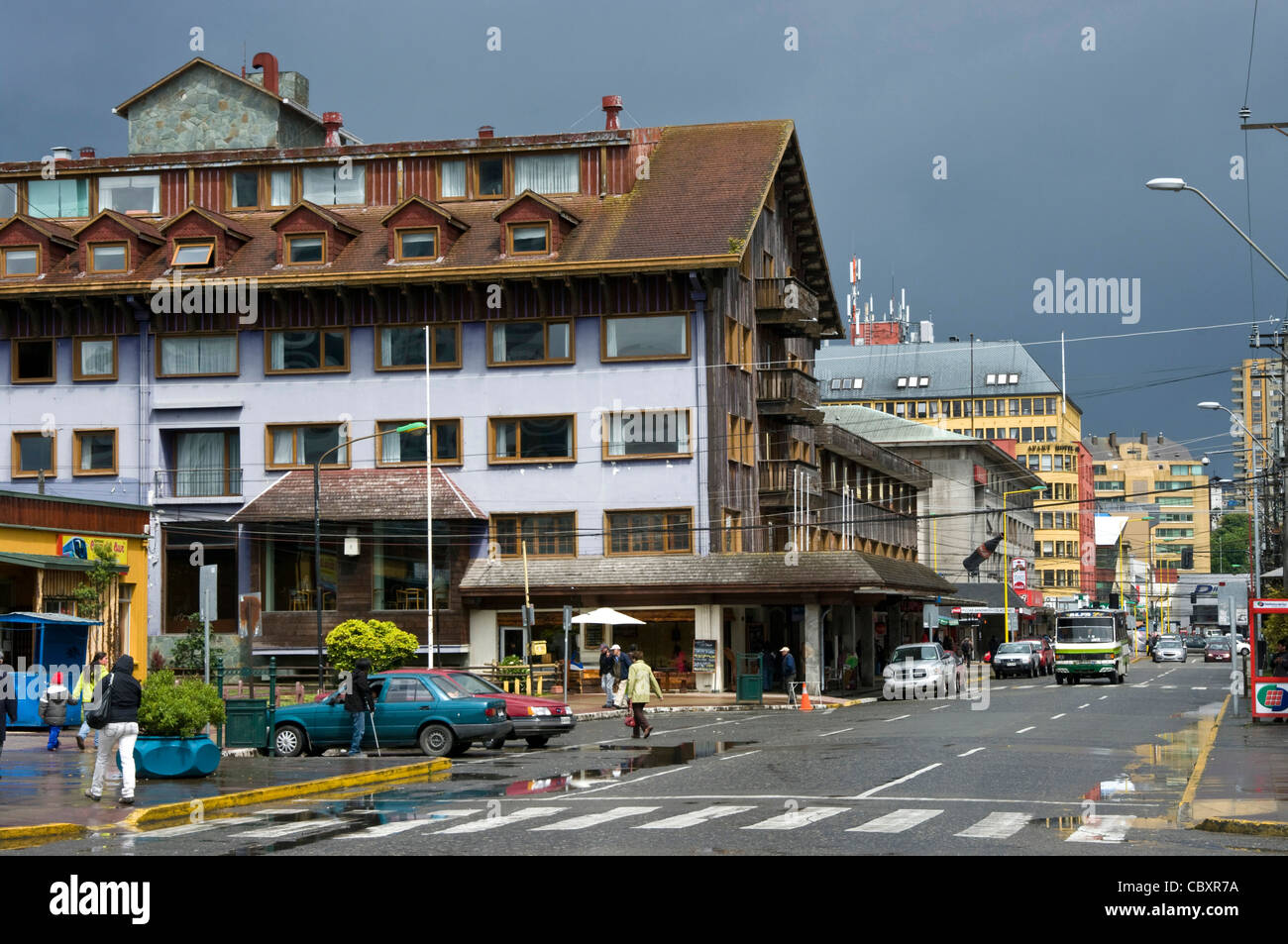 Il Cile. Puerto Montt città. Centro citta'. Distretto dei Laghi. Foto Stock