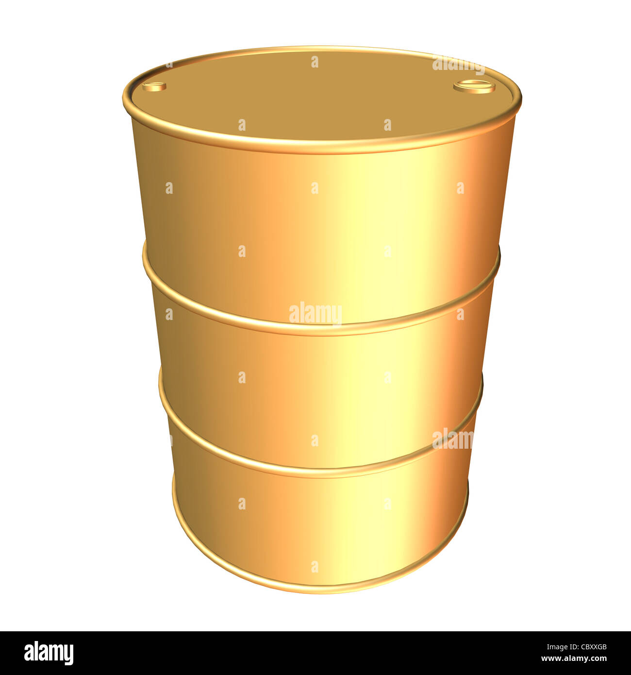 Golden canna 3d rendering su sfondo bianco. Foto Stock