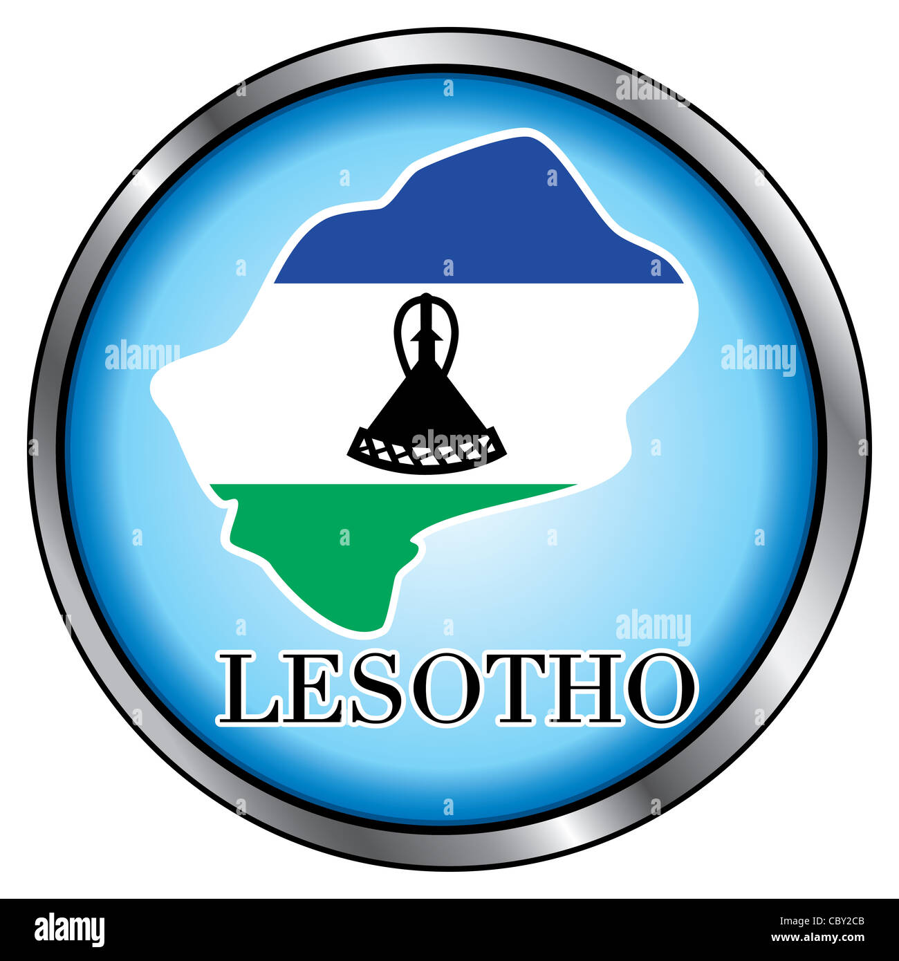 Illustrazione di vettore per il Lesotho, tasto rotondo. Foto Stock