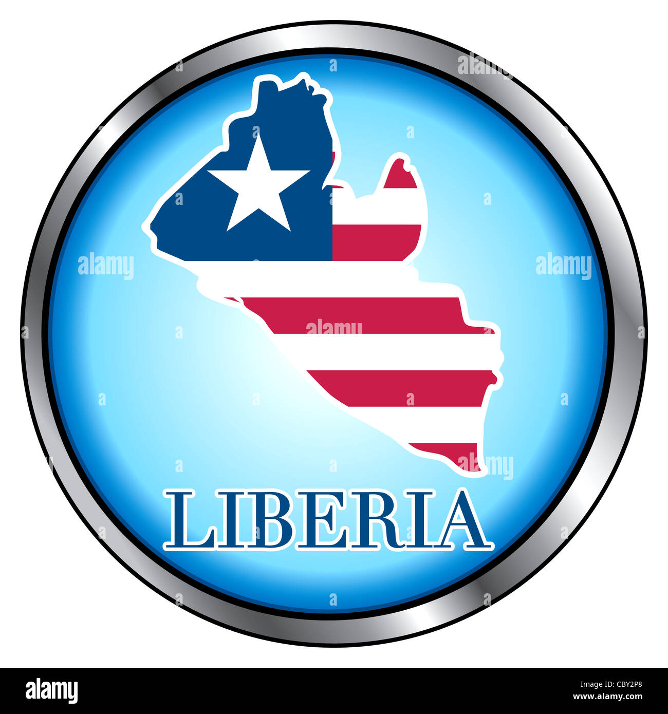 Illustrazione Vettoriale per la Liberia, il pulsante rotondo. Foto Stock