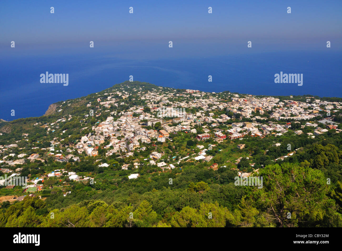 Vista Panorama Antenna Anacapri Capri Italia Foto Stock