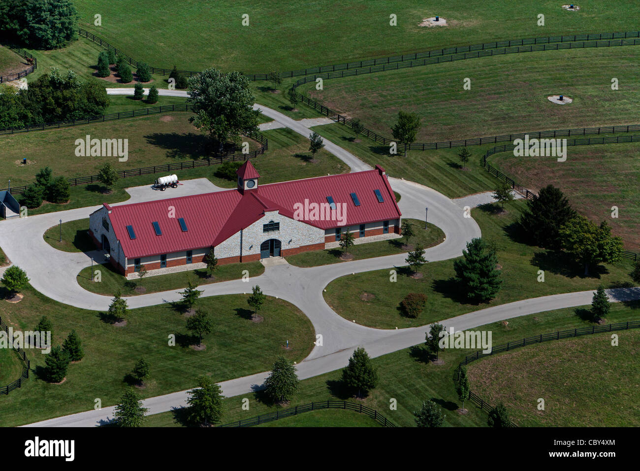 Fotografia aerea horse farm Lexington, Kentucky Foto Stock