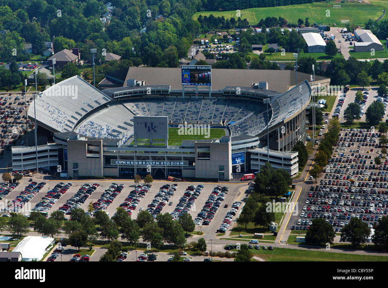 Fotografia aerea, Università di Kentucky,Commonwealth Stadium, Lexington, Kentucky Foto Stock