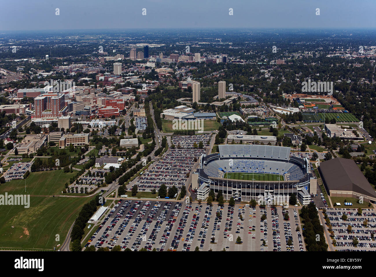 Fotografia aerea, Università di Kentucky, allo Stadio Commonwealth, Lexington, Kentucky Foto Stock