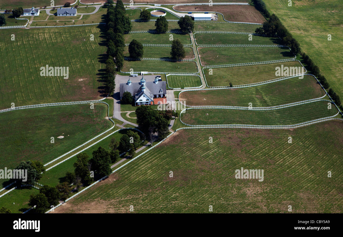 Fotografia aerea Calumet horse farm Lexington, Kentucky Foto Stock