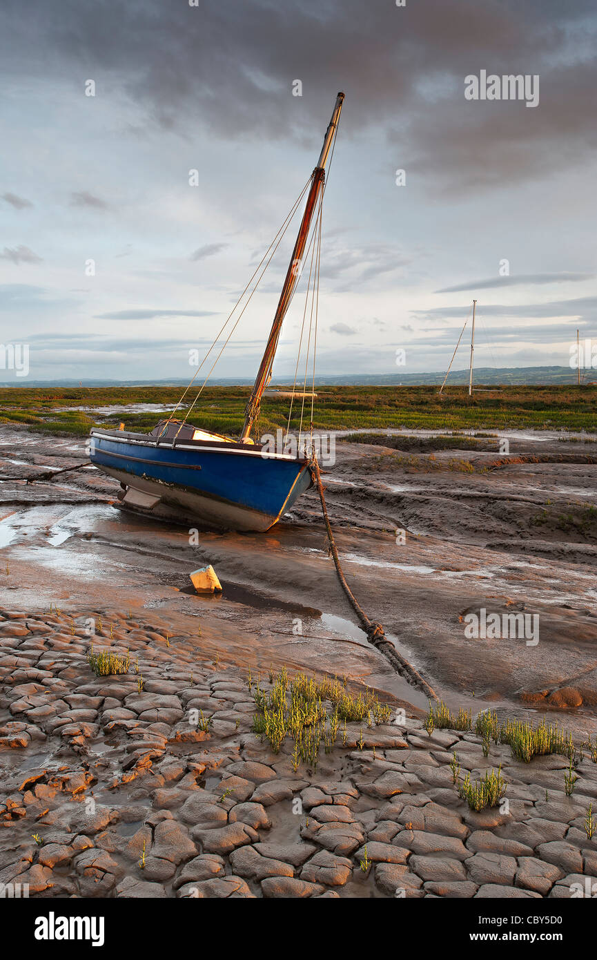 Vecchie barche HESWALL WIRRAL il Cheshire Foto Stock