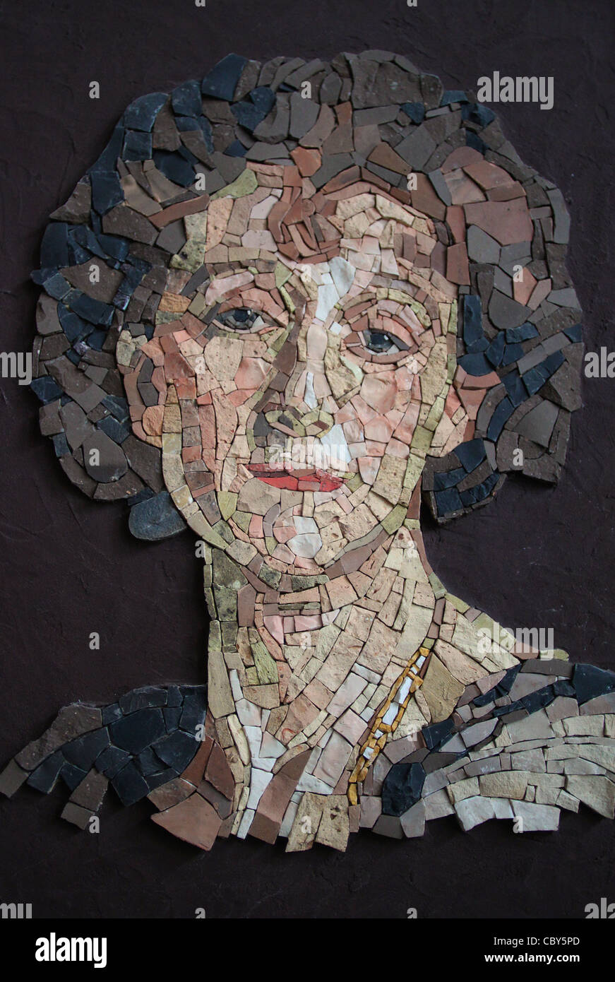 Interpretazione di Sargent' s ritratto di una donna. Illustrazione della seconda classe di studi presso la scuola del mosaico. Spilimbergo, Italia. Foto Stock