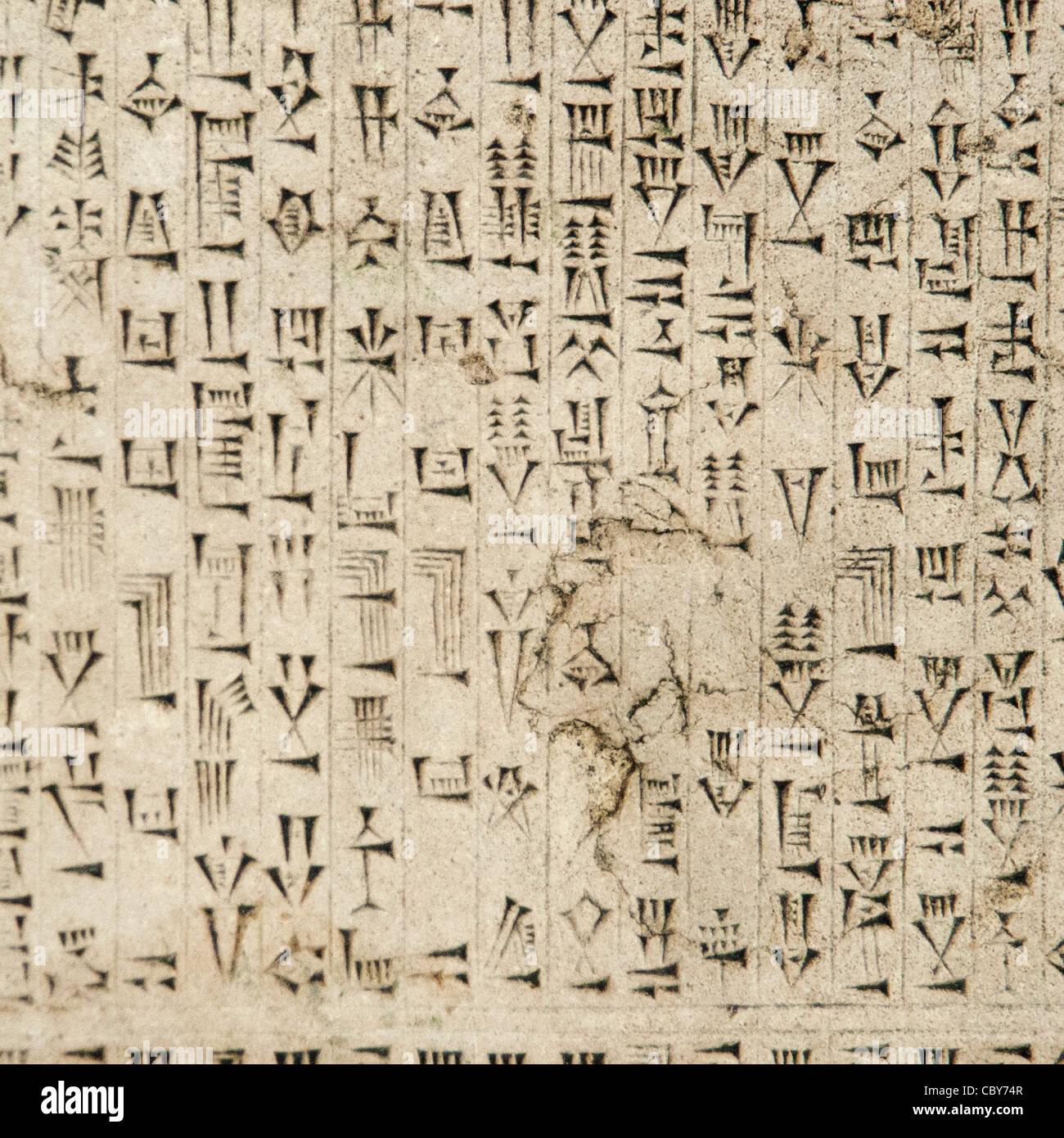 Cuniform iscrizioni. Il British Museum di Londra, Inghilterra. Foto Stock