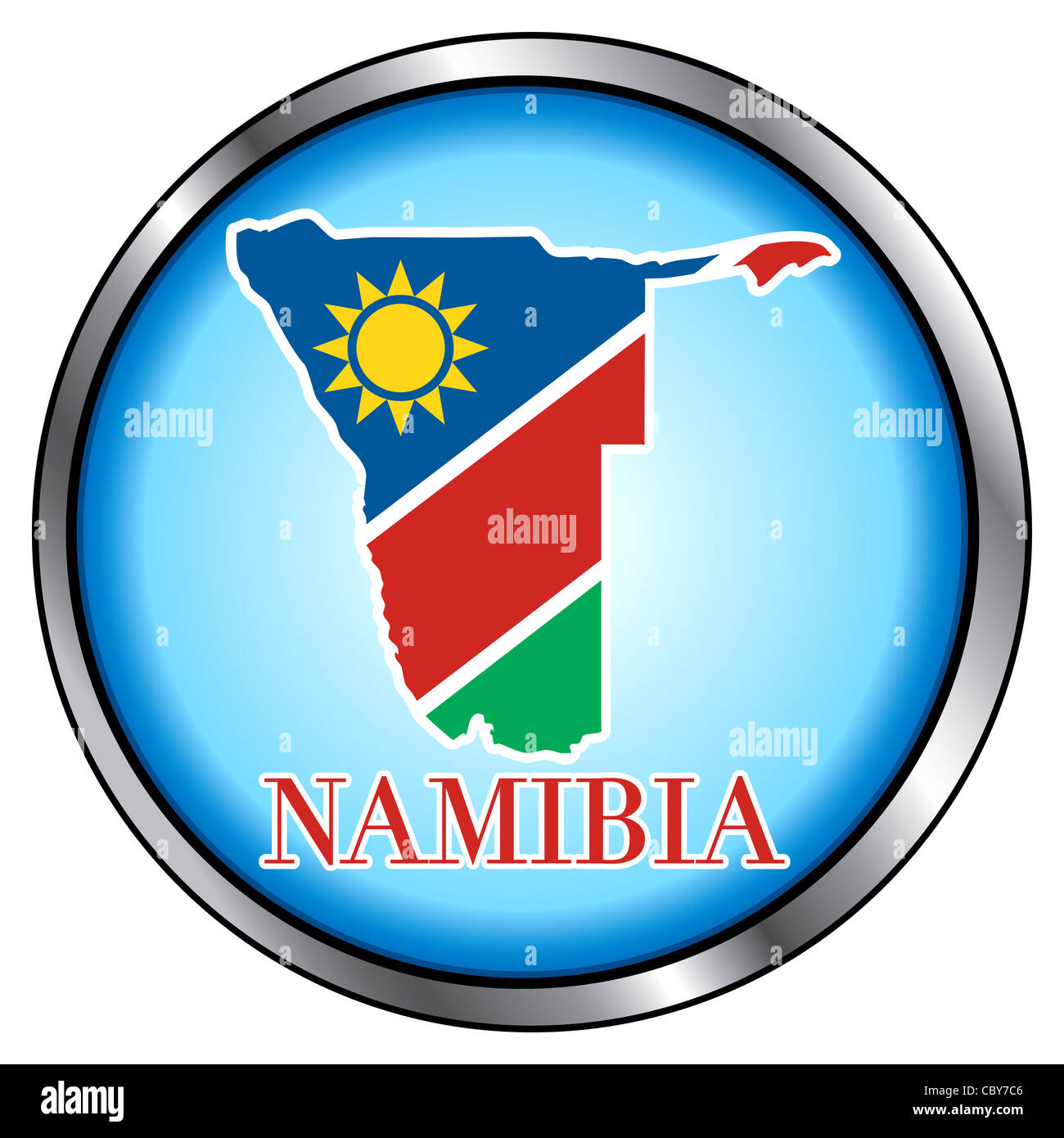 Illustrazione Vettoriale per la Namibia, tasto rotondo. Foto Stock