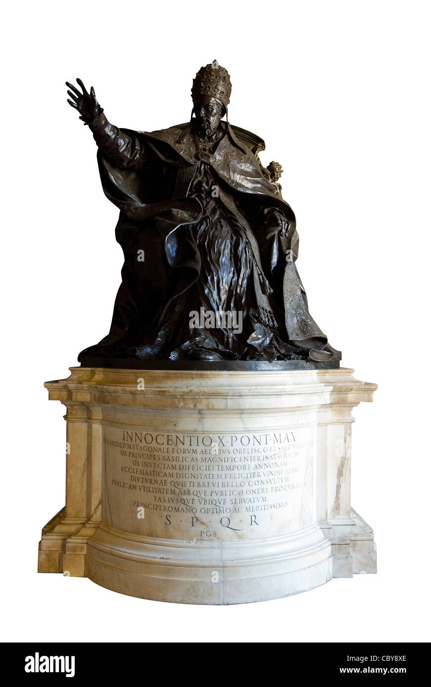 Papa statua di Inocentio X a Roma Foto Stock