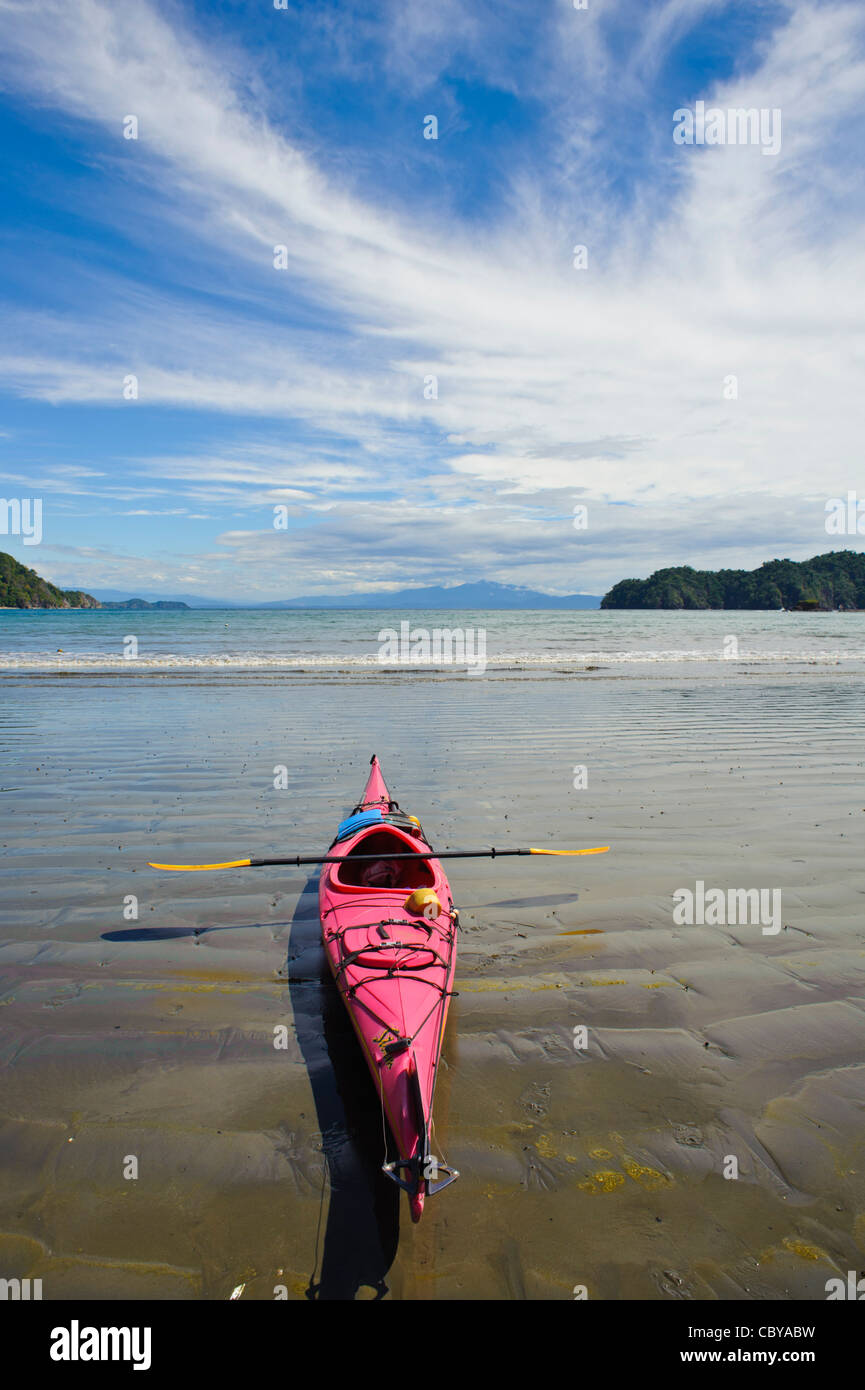 Kayak da mare sulla spiaggia tropicale a Curu Wildlife Refuge Nicoya peninsula Costa Rica Foto Stock
