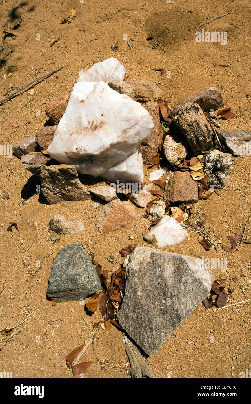 Himba recinto - Orupembe Conservancy - Kaokoland, Namibia Foto Stock