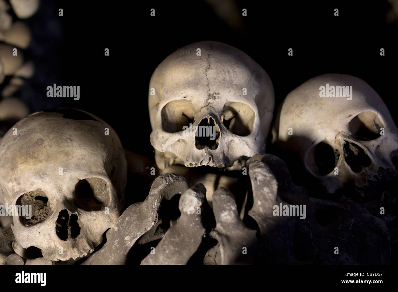 Teschi di Sedlec Ossario Sedlec, Kutná Hora, Repubblica Ceca Foto Stock