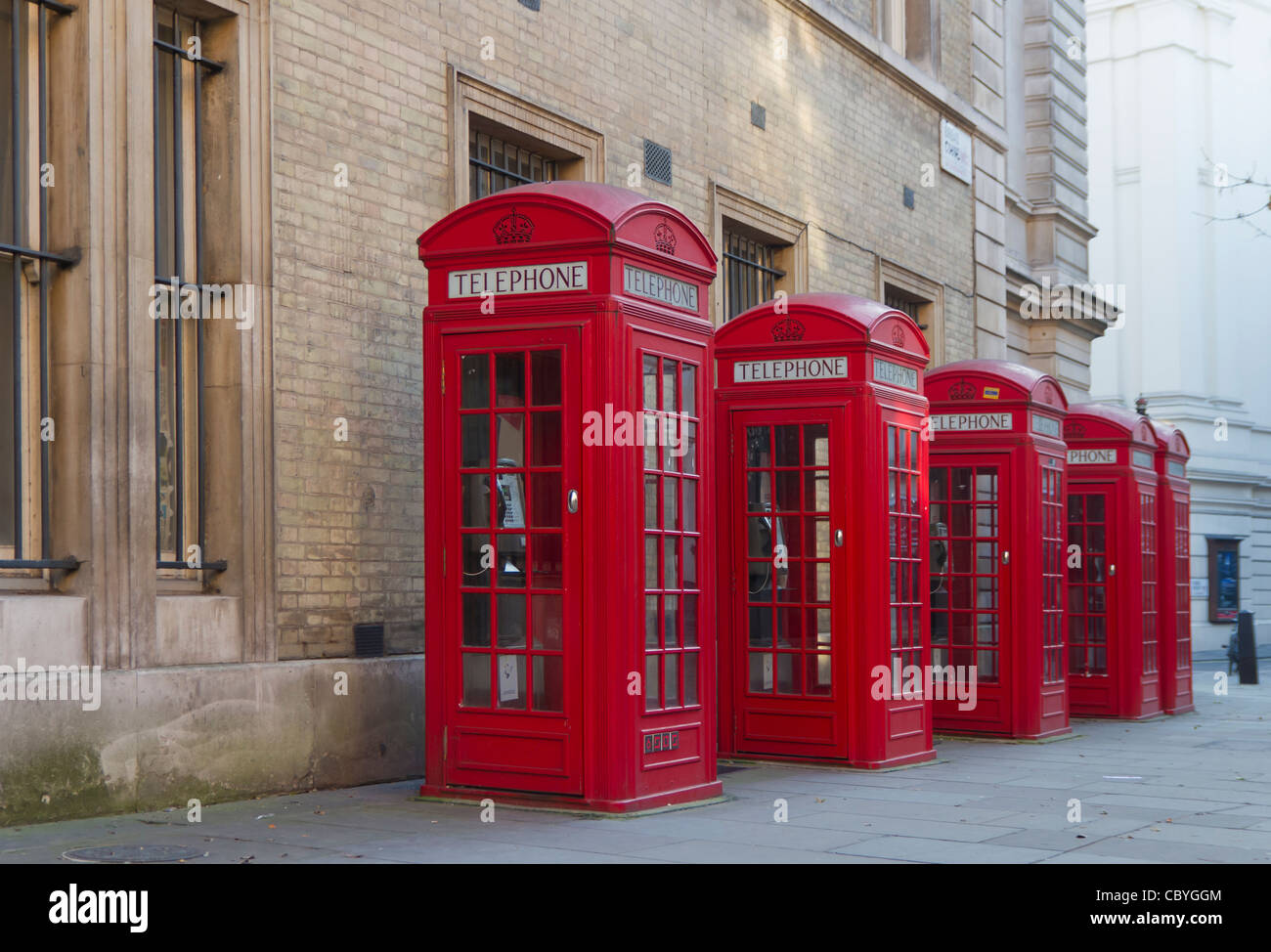 Telefono rosso scatole in Londra Foto Stock