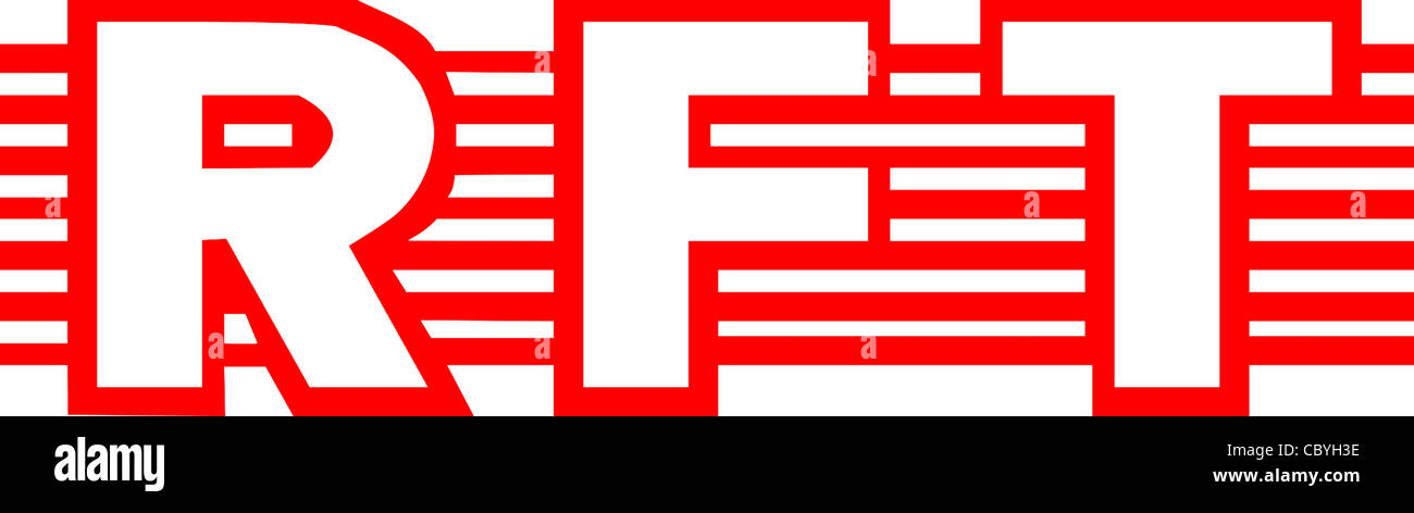 Il logo del costruttore GDR associazione di imprese di proprietà statale della information technology RFT. Foto Stock