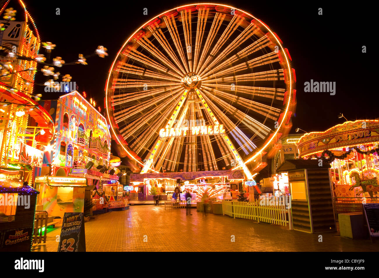 Swansea Winter Wonderland fiera del divertimento South Wales UK Foto Stock