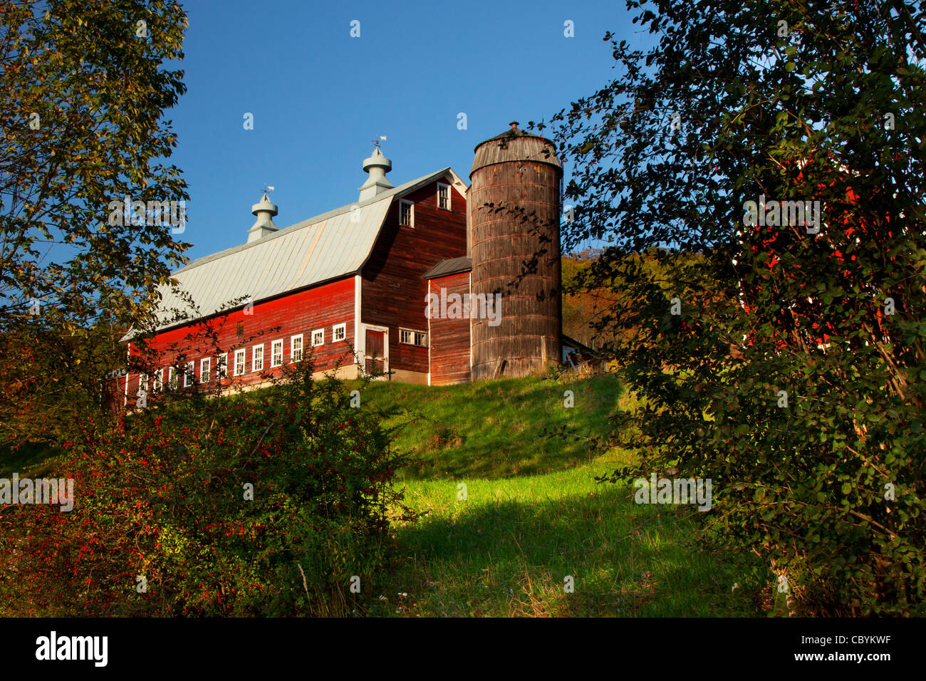 Pomfret Highland Farm su Ridge Road vicino a Woodstock, Vermont. Foto Stock