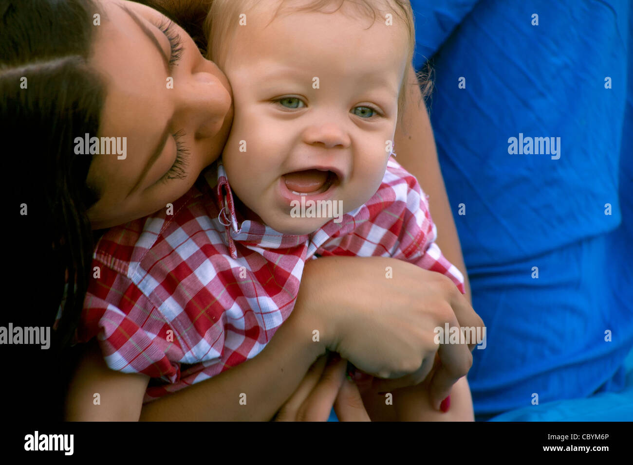 Godetevi questo tempo con il mio bellissimo figlio Foto Stock