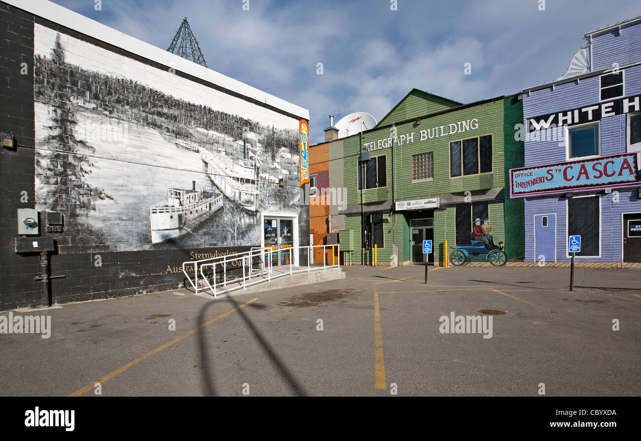 Pittura murale. Whitehorse. Yukon. Canada Foto Stock