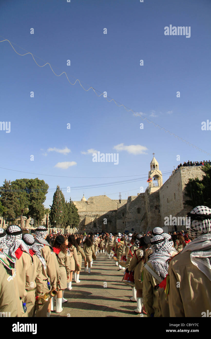 Betlemme, celebrazione di Natale in Piazza della Mangiatoia Foto Stock