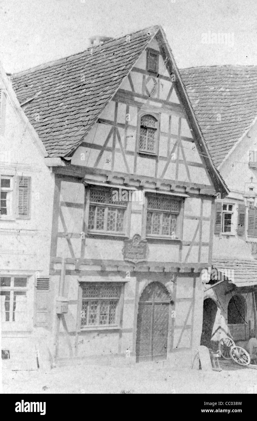 Luogo di nascita del drammaturgo tedesco Friedrich Schiller a Marbach am Neckar Foto Stock