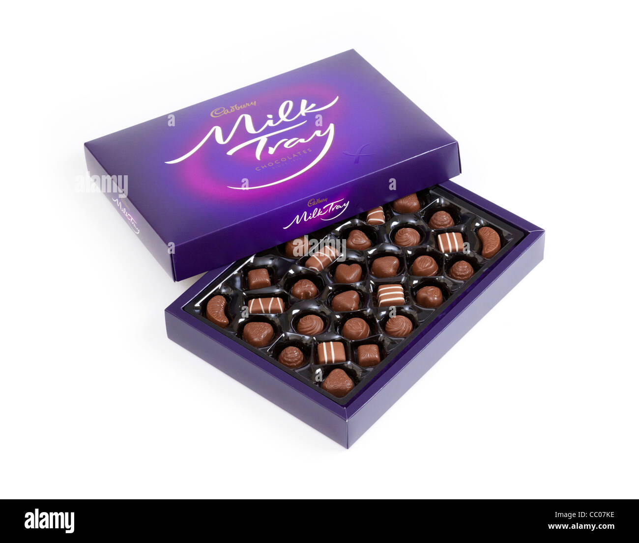 Cadbury vassoio latte latte assortiti cioccolatini Foto Stock