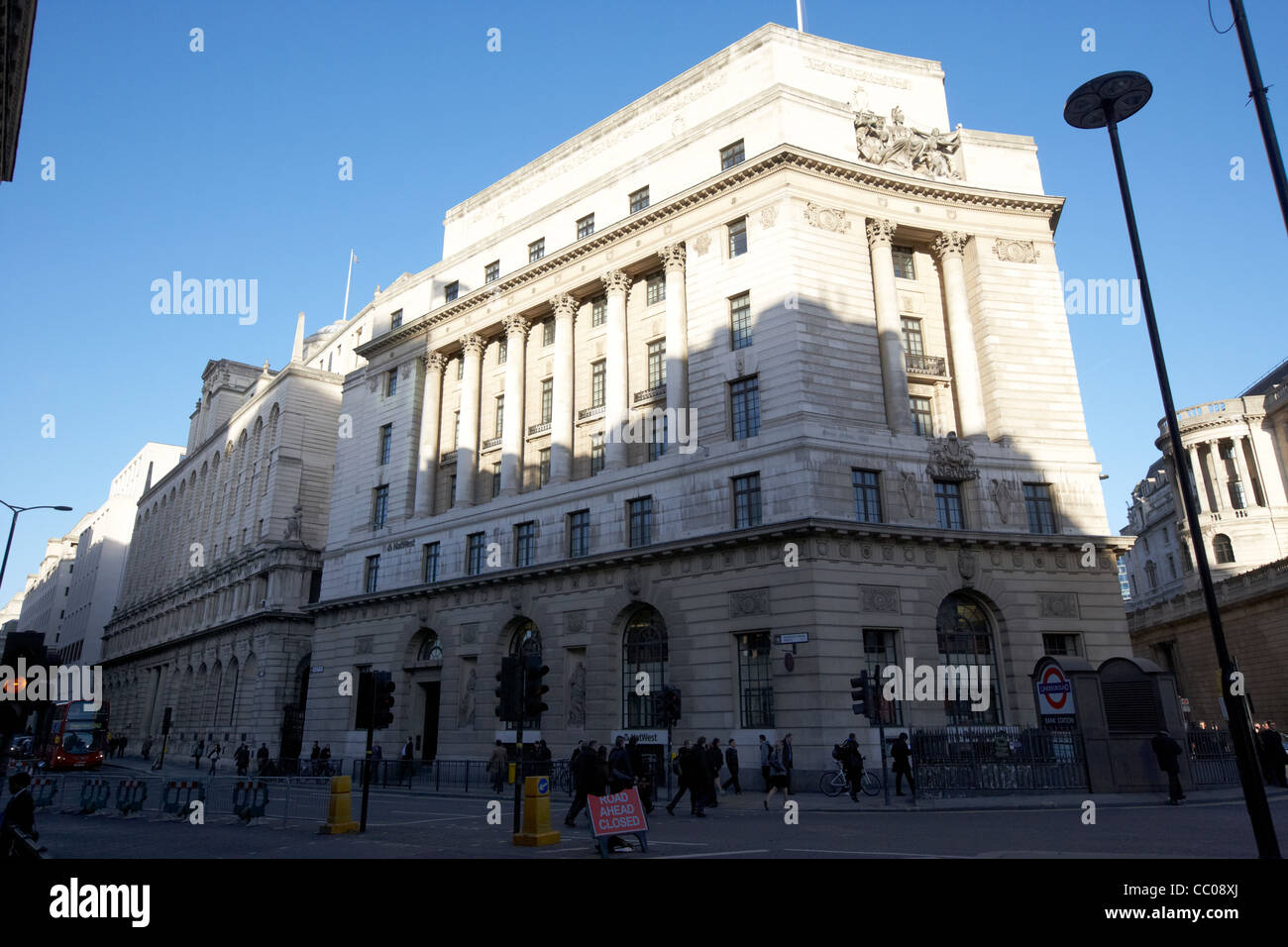 National Westminster Bank precedentemente natwest sede e National Provincial Bank Princes street Londra Inghilterra REGNO UNITO Foto Stock