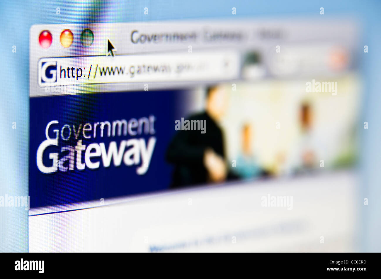 Governo sito web gateway schermo Foto Stock