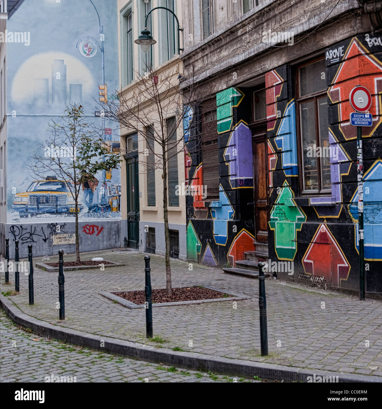 Arte di strada a Bruxelles Foto Stock