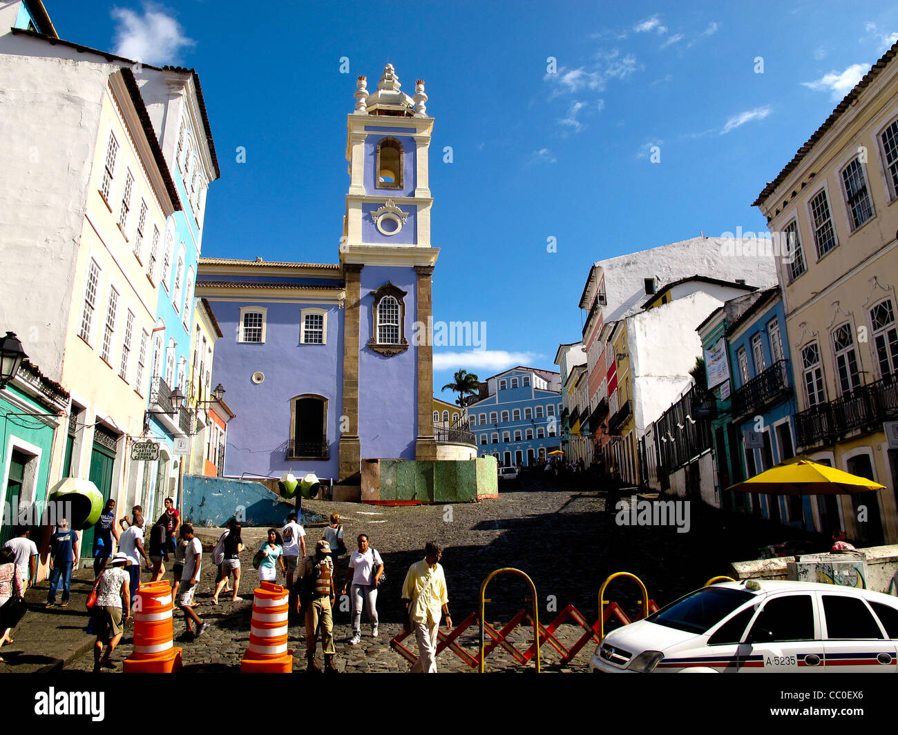 Architettura classica in Pelourinho vecchio centro storico di Salvador de Bahia, Brasile Foto Stock