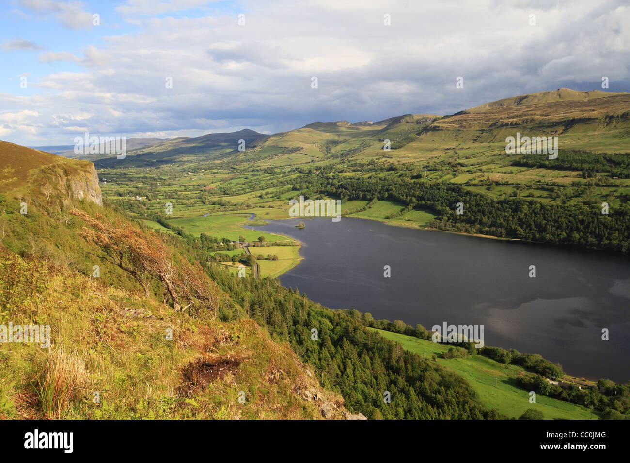 Glencar Lago e valle. Co. Leitrim. L'Irlanda. Foto Stock