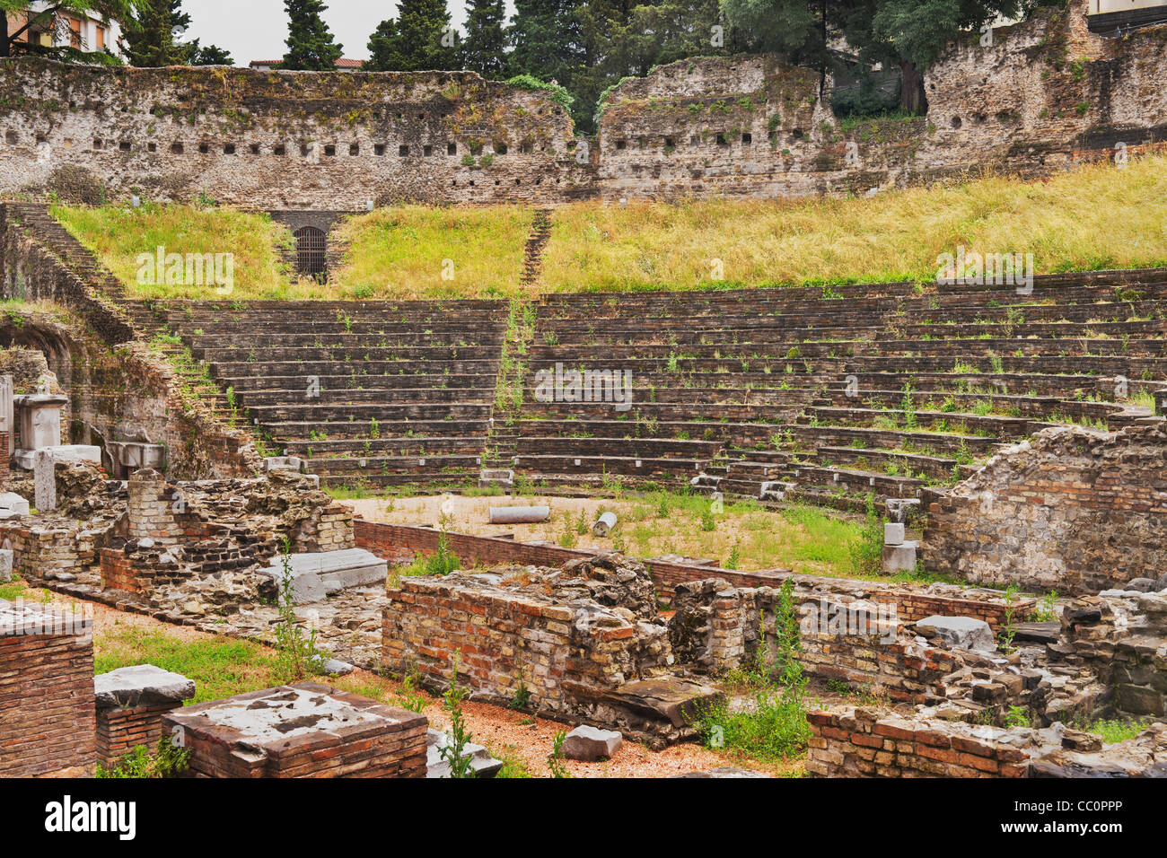 La rovina del Teatro Romano di Trieste, Friuli Venezia Giulia, Italia, Europa Foto Stock